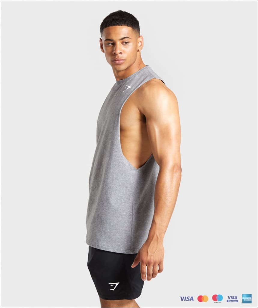 Gymshark Critical Drop Armhole Tank - Grey Marl Mens