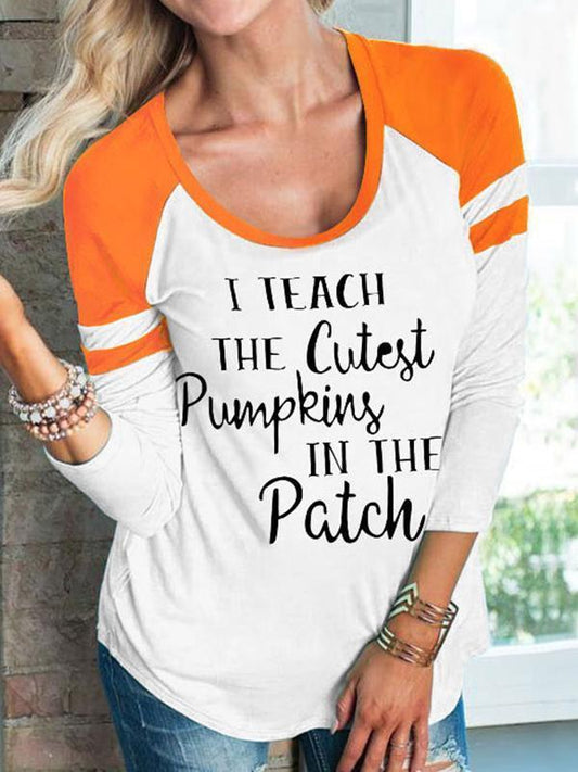 I Teach The Cutest Pumpkins Baseball T-Shirt