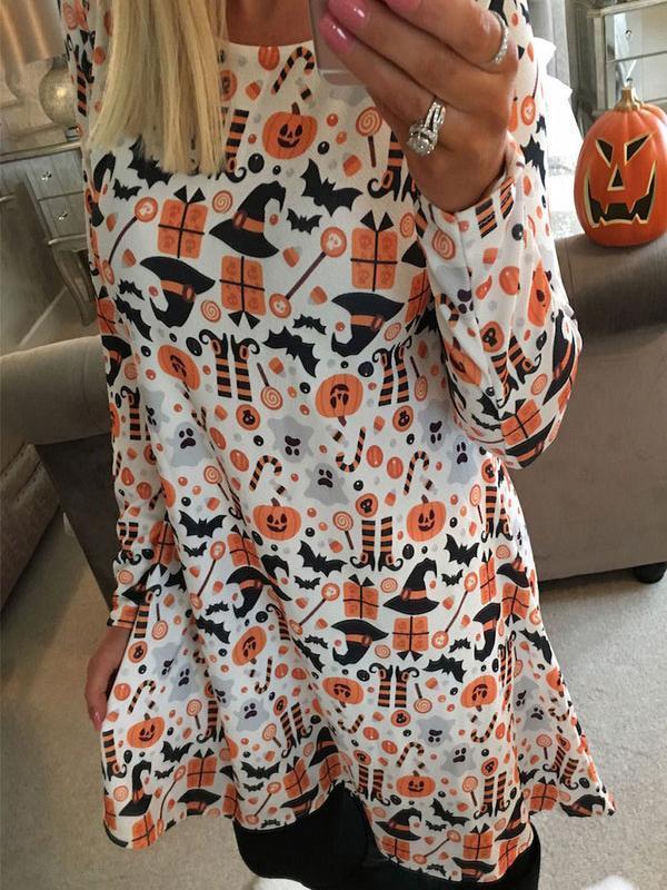 Halloween Pumpkin Ghost Dress