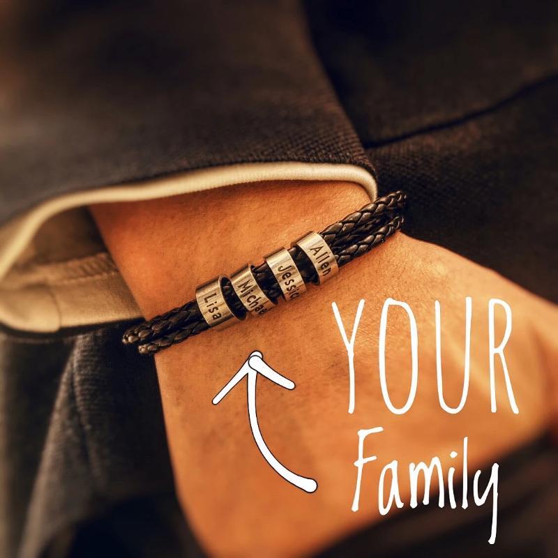 Men Bracelet with Small Custom Beads in Silver