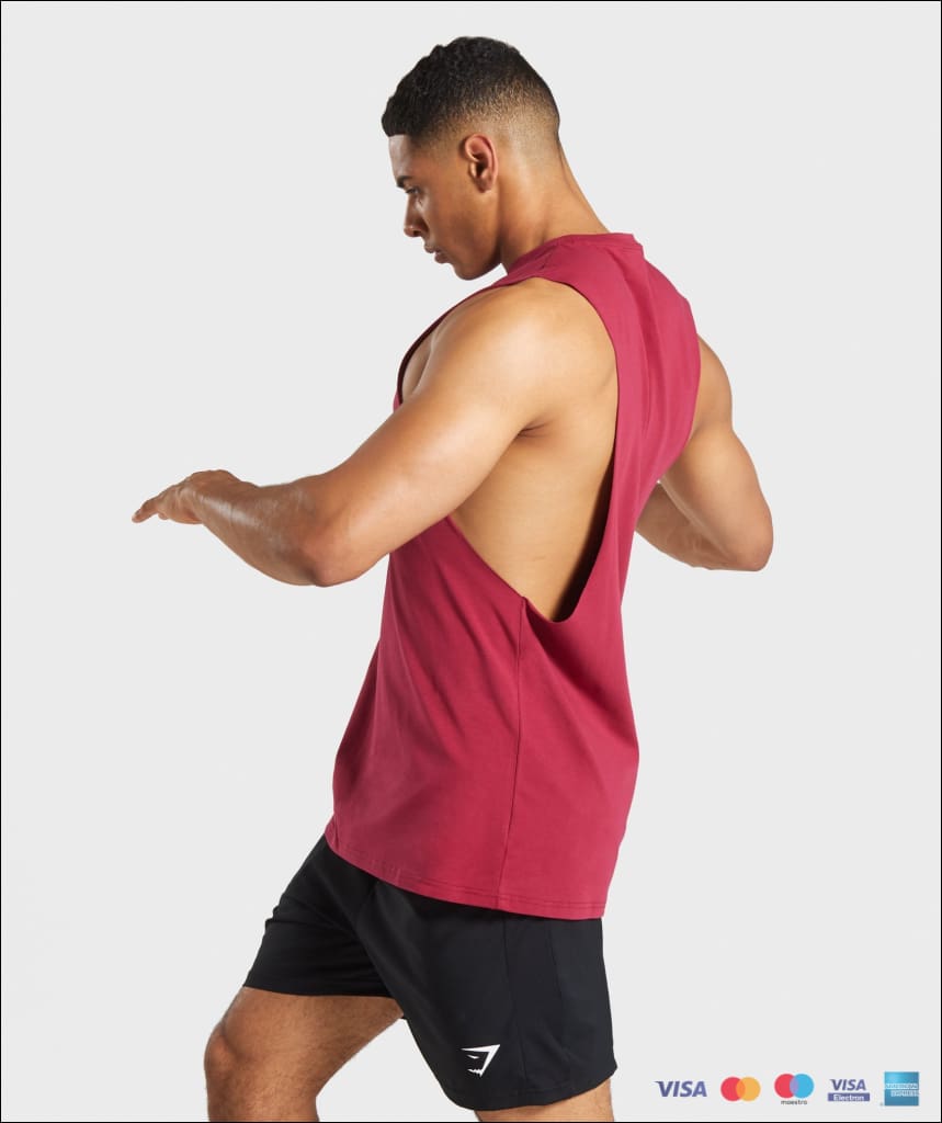 Gymshark Critical Drop Armhole Tank - Claret Mens