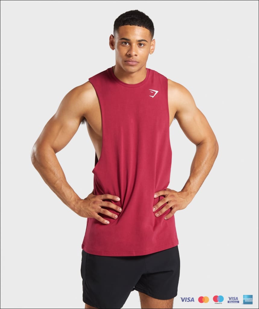 Gymshark Critical Drop Armhole Tank - Claret Small Mens