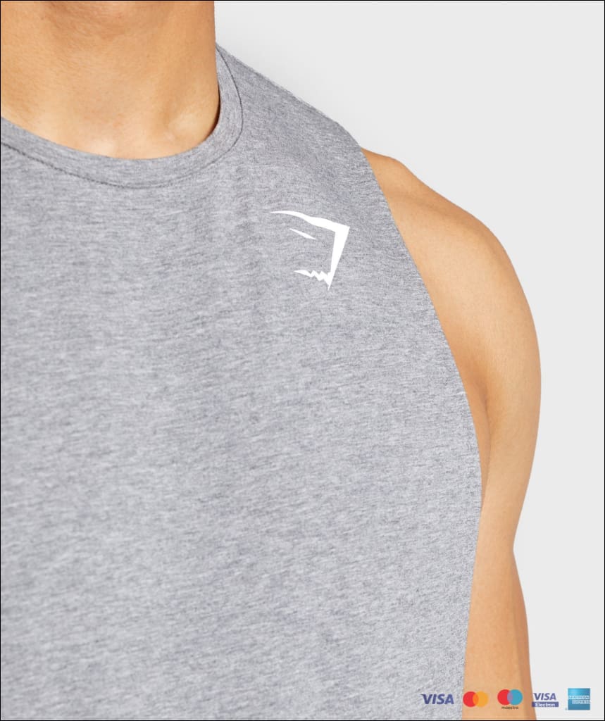 Gymshark Critical Drop Armhole Tank - Grey Marl Mens