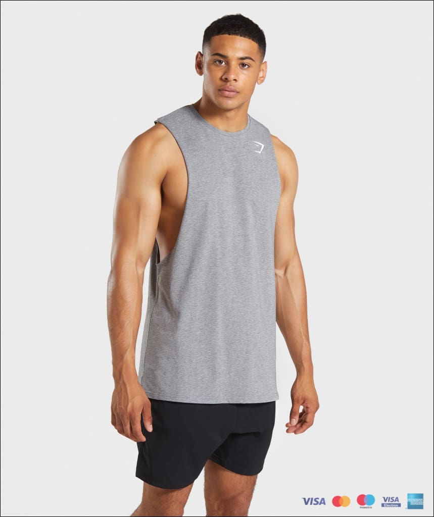 Gymshark Critical Drop Armhole Tank - Grey Marl Small Mens